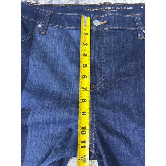 Chico's So Slimming Girlfriend Patchwork Flare Blue Denim Jeans Size 16 - Picture 7 of 11